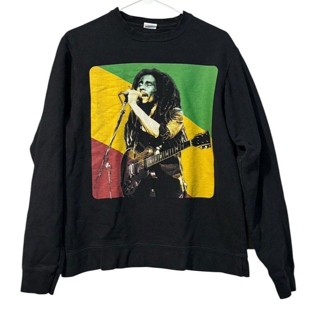 Bob Marley Long‎ Sleeve Sweatshirt/Shirt Port&Company Reggae Streetwear VTG?